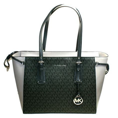 grey and black michael kors bag|grey michael kors shoulder bag.